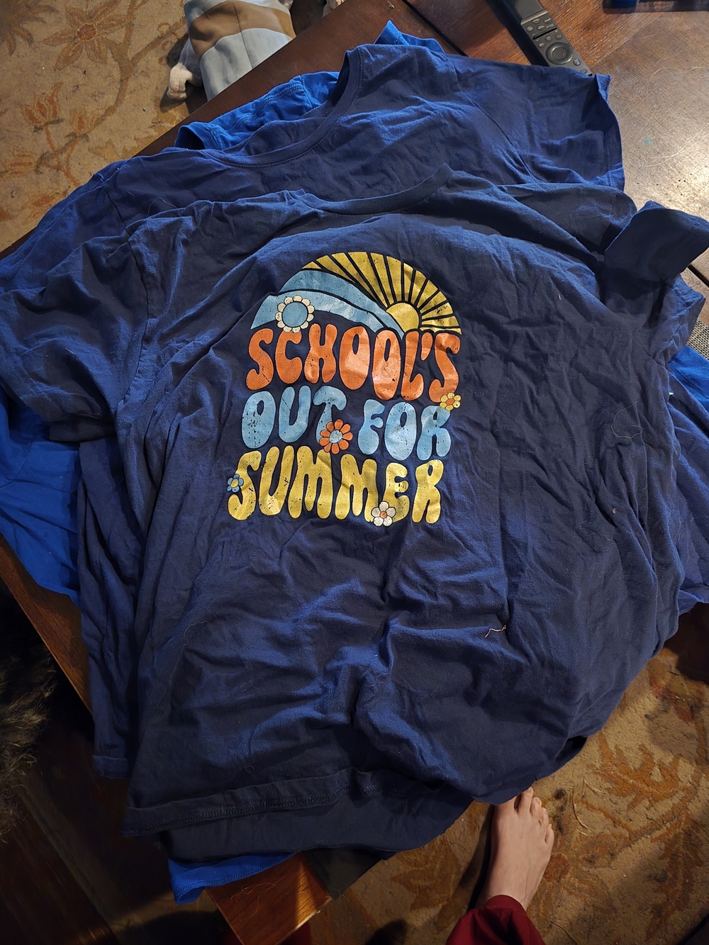 Womans "School's Out for Summer" Graphic Tee - Blue